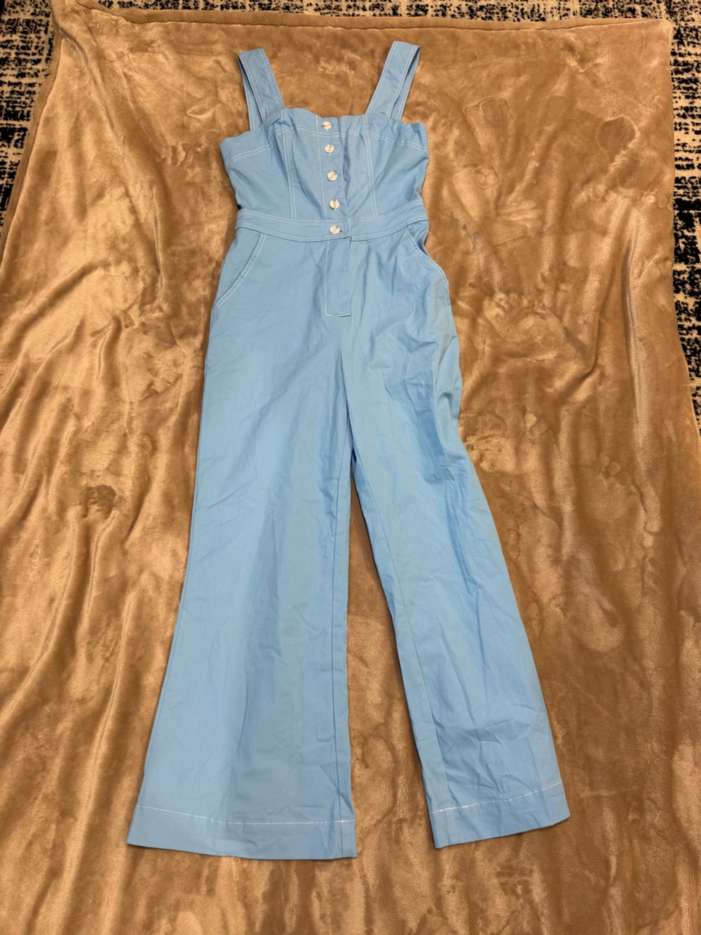 So Me Pastel Blue Wide-Leg Jumpsuit